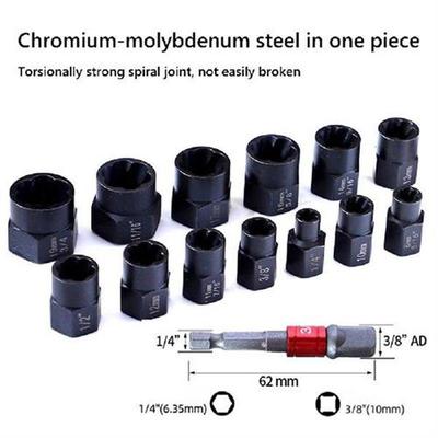 14pcs/Set Screw Cap Remover Anti-corrosion 3/8 Opening