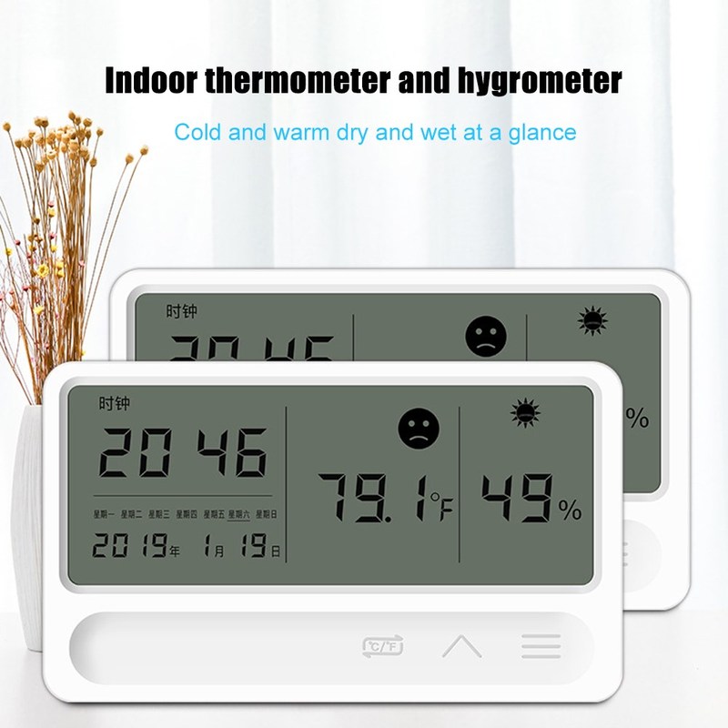 LCD Time Desktop Table Clocks Indoor Temperature and Humidit 模玩/动漫/周边/娃圈三坑/桌游 其他类型纸模 原图主图