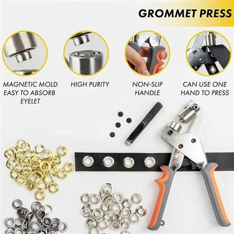 Grommet Tool Kit With 10Mm Eyelets Manual Machine Press Hand