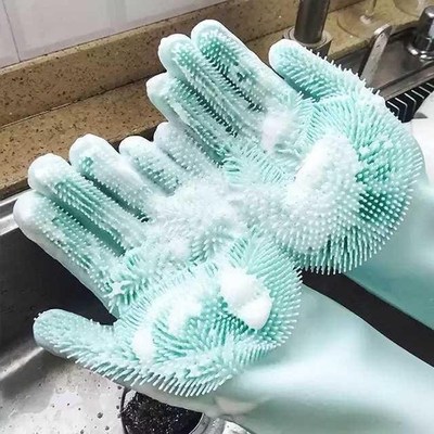 1Pair Dishwashin Cleanin loves Silicone Kitchen Scrubber