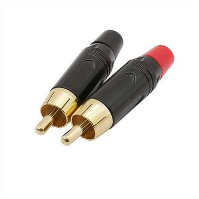 10Pcs Gold Plated RCA Male Plug Connector Pigtail Audio Spea
