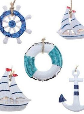 5PCS Wooden Handmade Rudder Sea Life Nautical Theme Home