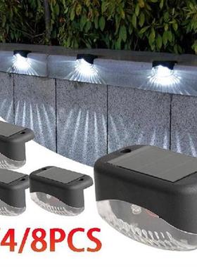 1/4/8pcs LED Solar Stair Lamp IP65 Waterproof Outdoor