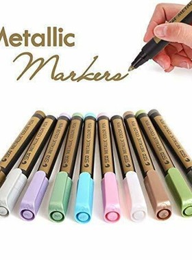10PCS Color Metallic Marker Pens Colorful Oil Based Glitter