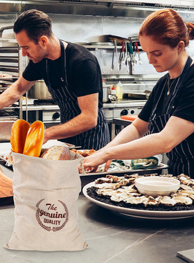 Linen Bread Bags Reusable Drawstring Bag for Loaf, Homemade