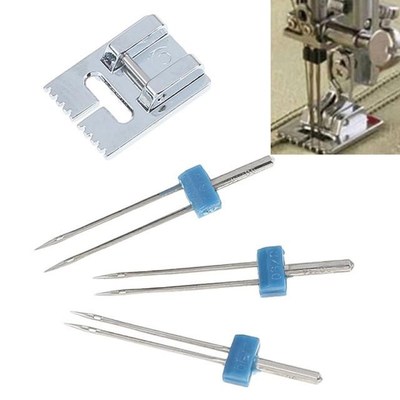 1Set Grooves Pintuck Presser Foot 3 Sizes Double Twin Needle