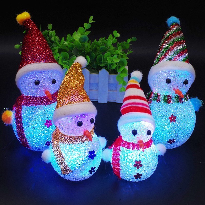 Luminous snowman Christmas toys furnishing artiCLes presents