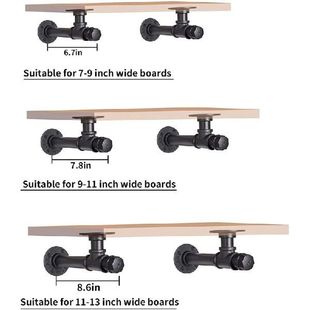 Shelving Mount Pipe Rustic Bracket Iron Black Wall