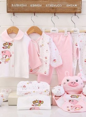 17pcs Newborn Baby Clothes Set Carton set with Gift Bag