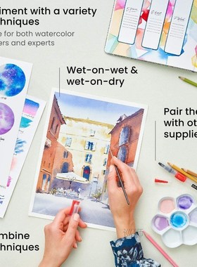 Artist Watercolor Paints-Metallic Glitter Solid Colors Porta