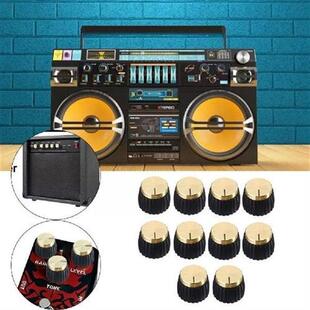 10Pcs Guitar AMP Amplifier Knobs Push-on Black Gold for