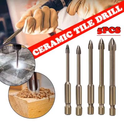 5pcs Universal Triangle Drill Bits Set 3/4/5/6/7mm Hexagonal