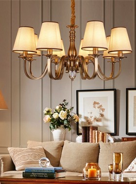 Luxury chandelier living room lamp wrought iron itation copp