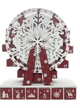 Decorative Calendar for Home Dorm Office Wooden Christmas