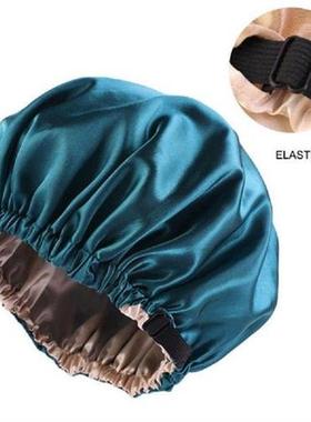 Double Layer Bath Cap Home Nightcap Adjusting Button Flat Ha