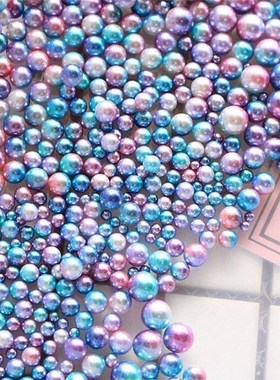DIY Plastic Gradient Pearls Mermaid Party Necklace Jewelry E