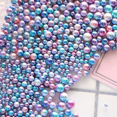 DIY Plastic Gradient Pearls Mermaid Party Necklace Jewelry E