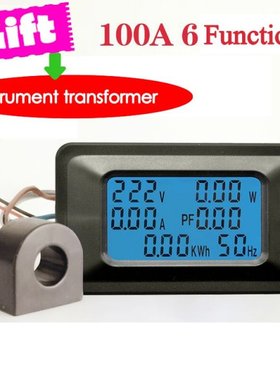 100A AC 110V-250V Power Meter LCD Digital Panel Power Watt M