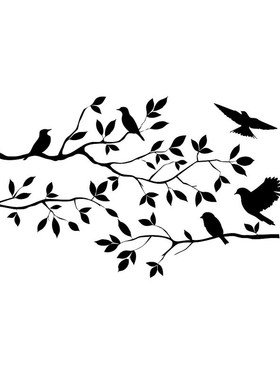 Nice Arts Home Decor Wallpapers Flying Birds Tree Wall Stick