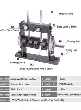 Manual Portable Wire Stripping Machine Scrap Cable Peeling M