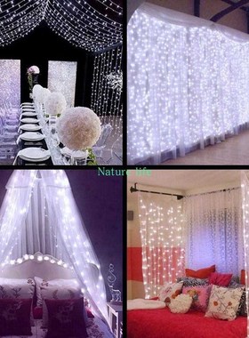256LED Curtain Fairy String Lights 2x3m Christmas Xmas decor