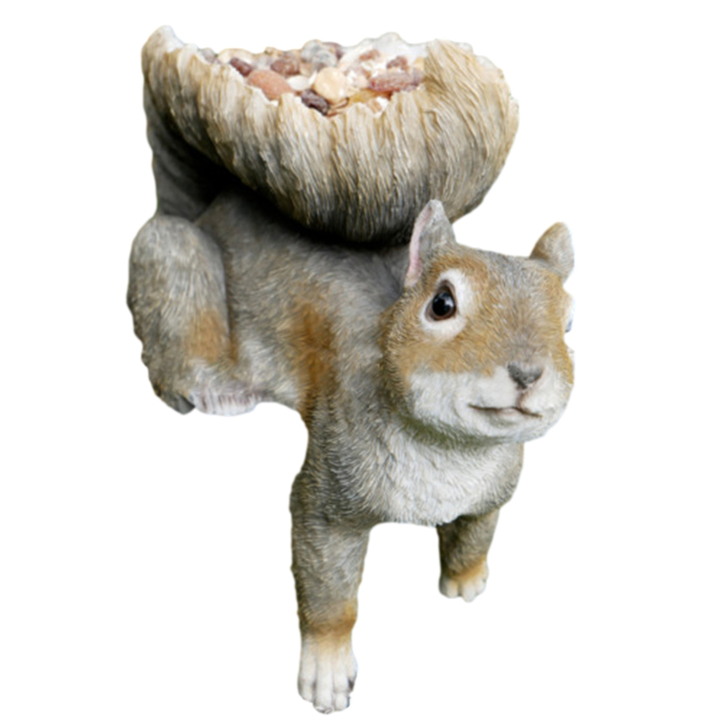 Resin Bird Feeder Outdoor Woodland Realistic Features