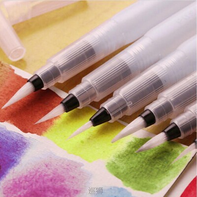 Hot Sale 1pcs/6pcs Water Color Brush Refillable Pen Watercol