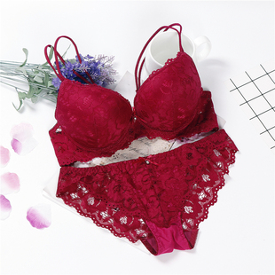 Transparente Und Pink Set Lingerie Bra Panties Sujetador And