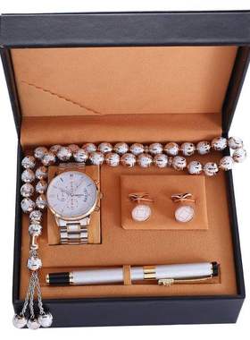 Business Belt wallet wrist watch pen gift box set for men5