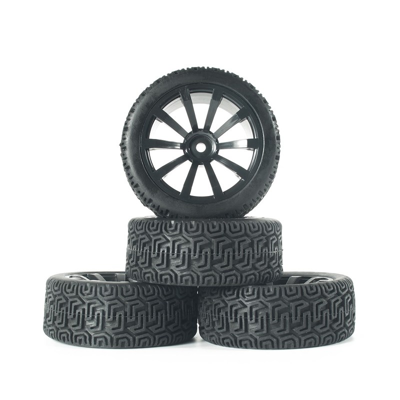 4pcs RC 1/10 Tires Wheels hub 12mm Hex for 110 HSP HPI Axi