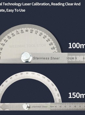 180 Degree Protractor Metal Angle Finder Goniometer Angle Ru