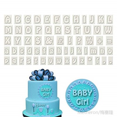 64 PCS Plastic Alphabet Cookie Cutter Set Fondant Cutters Mo