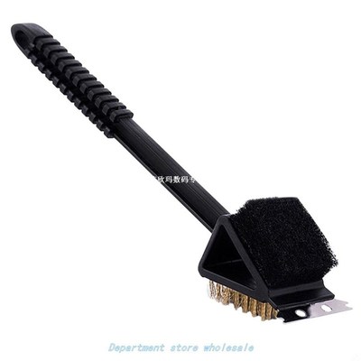 1PC 3-in-1 Stain Steel Bristle BBQ Brush Grill Accessories S
