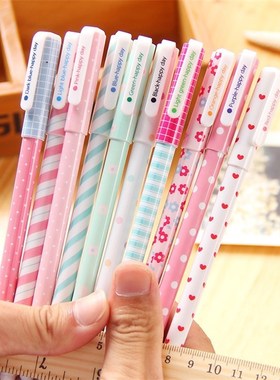 10 Pcs/lot Color Gel Pen Kawaii Stationery Korean Flower Ca