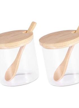 2 Salt and Pepper Containers Seasoning Container Glass