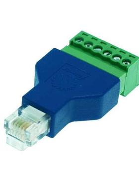 5pcs/lot Mixed Color RJ12 6P6C to secrw terminal block conne