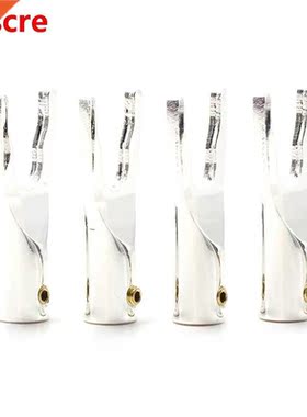 4pieces pure copper Silver plaed Y Spade plug spade adapter