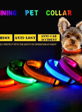 Shining Pet Dog Collar LED Light Pet Collar Traction Flashin