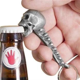 Horror Skeleton Beer Wine Bottle Card Bottle Opener Ring