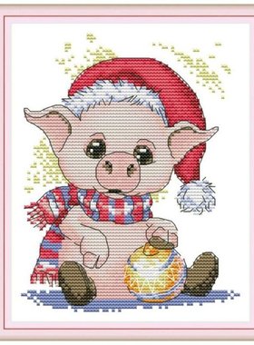 Cute Pig DIY Handmade Needlework Counted 14CT Printed Cross