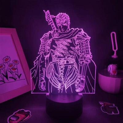 Berserk Anime Figure Guts D Lamps LED RGB Night Lights Birt