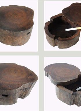Creative Wood Features Solid Wood Ashtray Personality