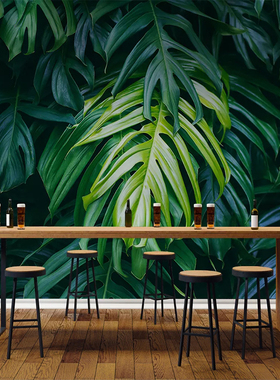 Custom Any Size Green Leaves 3D Photo Wallpaper For Kitchen