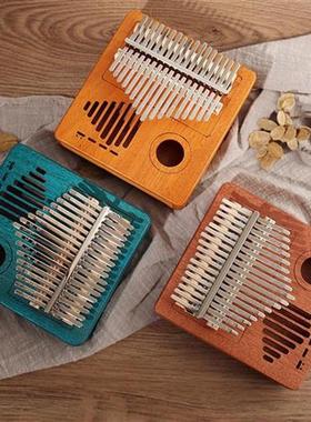 Kalimba 17 Key Thumb Piano Mahogany Wooden Finger Mbira W/