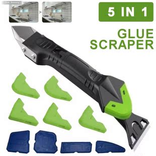5-in-1 Glass Glue Silicone Angle Scraper Kit Window Squeegee
