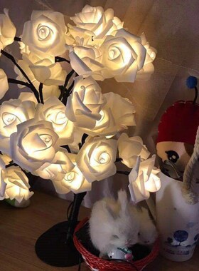 Led table lamp the little night light simulates the rose cot