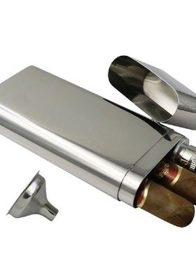 Portable Stainless Steel Hip Flask With Cigarette Box