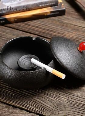 Direct Chinese style elegant portable ceramic ashtray with