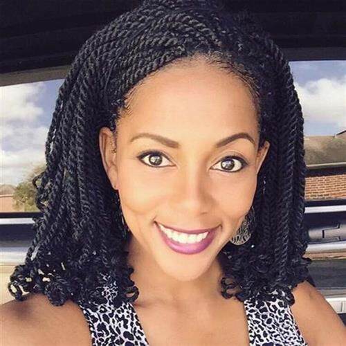Short Kinky Twist Wig Braided Wigs For Black Women Heat Resi