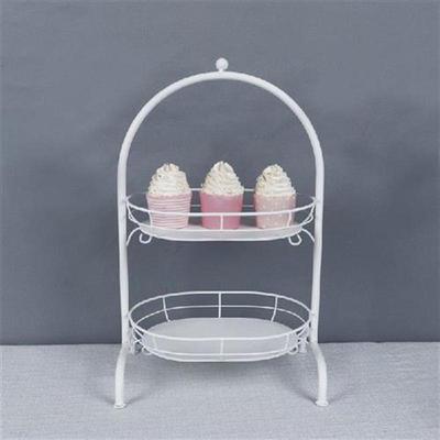 White Cupcake Racks Two Tier Metal Cake Display Stands Home